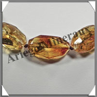 AMBRE - Collier Compos - Caramel Clair - Ovales Facets - 68 cm - L001