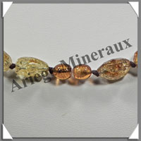 AMBRE - Collier Compos - Caramel Clair - Ovales Facets - 68 cm - L001