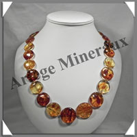AMBRE - Collier Compos - Multicolore - Disques en Dgrad - 72 cm - L003