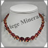 AMBRE - Collier Compos - Caramel - Ovales en Dgrad  - 46 cm - L004 Baltique