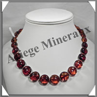 AMBRE - Collier Compos - Caramel - Disques en Dgrad  - 46 cm - L005