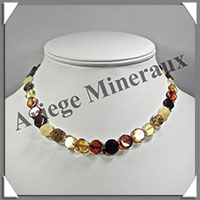 AMBRE - Collier Compos - 4 Couleurs - Disques de 10 mm - 45 cm - L005