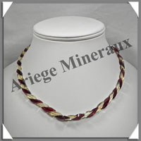 AMBRE - Collier Ecailles - Bicolore - 44 cm - L005