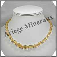 AMBRE - Collier Facet - Ovales en Dgrad - Citron - 48 cm - L004