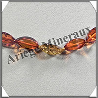AMBRE - Collier Facet - Ovales de 10  15 mm - Bicolore - 65 cm - L010