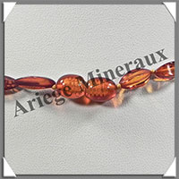 AMBRE - Collier Facet - Ovales de 10  15 mm - Bicolore - 65 cm - L010