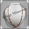 AMBRE - Collier Facet - Ovales de 15  20 mm - Bicolore - 72 cm - L011 Baltique