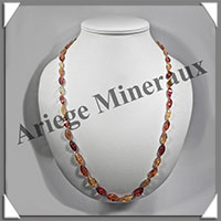 AMBRE - Collier Facet - Ovales de 15  20 mm - Bicolore - 72 cm - L011