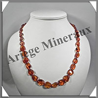 AMBRE - Collier - Nuggets - Caramel - 12  20 mm en dgrad - 61 cm - L001