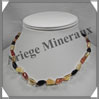 AMBRE - Collier - Nuggets - Multicolore - 45 cm - M002 Baltique