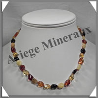 AMBRE - Collier - Nuggets - Multicolore - 45 cm - M003
