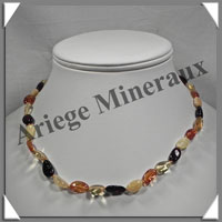 AMBRE - Collier - Nuggets - Multicolore - 45 cm - M009
