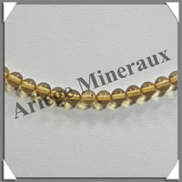 AMBRE - Collier Perles 5 mm - Caramel Clair - 43 cm - L001