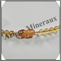 AMBRE - Collier Perles 5 mm - Caramel Clair - 43 cm - L003