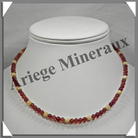 AMBRE - Collier Perles 5 mm - Bicolore - 43 cm - L004