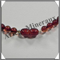AMBRE - Collier Perles 5  8 mm en Dgrad - Caramel Fonc - 45 cm - L005