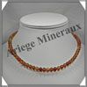 AMBRE - Collier Perles 6 mm - Caramel Clair - 43 cm - C003 Baltique
