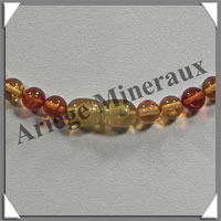AMBRE - Collier Perles 6 mm - Caramel Clair - 43 cm - C003