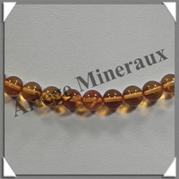 AMBRE - Collier Perles 7 mm - Caramel Clair - 43 cm - C001