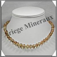 AMBRE - Collier Perles Baroques - Citron - 43 cm - L001