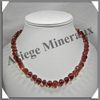 AMBRE - Collier Perles Baroques - Caramel - 46 cm - L004
