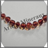 AMBRE - Collier Perles Baroques - Caramel - 46 cm - L004