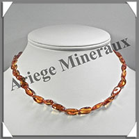 AMBRE - Collier Perles Baroques - Caramel Clair - 44 cm - L012