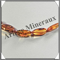 AMBRE - Collier Perles Baroques - Caramel Clair - 44 cm - L012