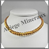 AMBRE - Collier Perles 5 mm Inverses - Citron - 42 cm - L007