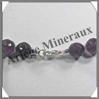 AMETHYSTE Fonce - Collier Perles Facetes 10 mm - 44 cm - A001
