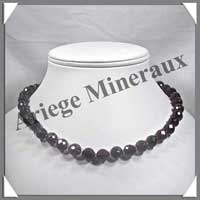 AMETHYSTE Fonce - Collier Perles Facetes 10 mm - 44 cm - A003