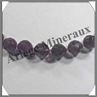 AMETHYSTE Fonce - Collier Perles Facetes 10 mm - 44 cm - A003