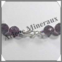 AMETHYSTE Fonce - Collier Perles Facetes 10 mm - 44 cm - A003