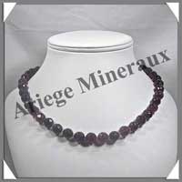 AMETHYSTE Fonce - Collier Perles Facetes 10 mm - 46 cm - A004