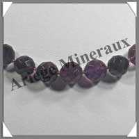 AMETHYSTE Fonce - Collier Perles Facetes 10 mm - 46 cm - A004