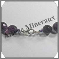 AMETHYSTE Fonce - Collier Perles Facetes 10 mm - 46 cm - A004