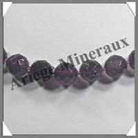 AMETHYSTE Fonce - Collier Perles Facetes 10 mm - 44 cm - A005