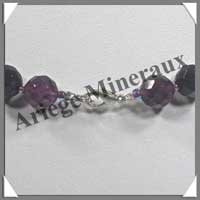 AMETHYSTE Fonce - Collier Perles Facetes 10 mm - 44 cm - A005