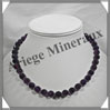 AMETHYSTE Fonce - Collier Perles Facetes 10 mm - 45 cm - A007 Uruguay