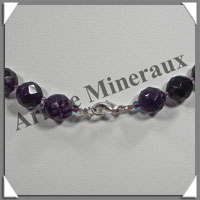 AMETHYSTE Fonce - Collier Perles Facetes 10 mm - 45 cm - A007