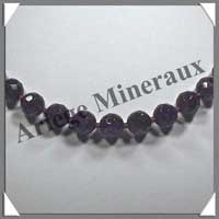 AMETHYSTE Fonce - Collier Perles Facetes 10 mm - 46 cm - C001