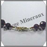 AMETHYSTE Fonce - Collier Perles Facetes 10 mm - 46 cm - C001