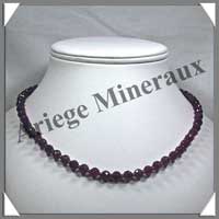 AMETHYSTE Fonce - Collier Perles Facetes 6 mm - 45 cm - C001