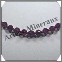 AMETHYSTE Fonce - Collier Perles Facetes 6 mm - 45 cm - C001