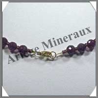 AMETHYSTE Fonce - Collier Perles Facetes 6 mm - 45 cm - C001