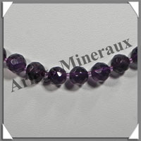 AMETHYSTE Fonce - Collier Perles Facetes 8 mm - 45 cm - C002