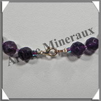 AMETHYSTE Fonce - Collier Perles Facetes 8 mm - 45 cm - C002