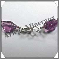AMETHYSTE Claire - Collier Compos - Nuggets 20x15 mm - 46 cm - C001