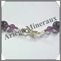 AMETHYSTE Fonce - Collier Perles 10 mm - 52 cm - C001 (31048)