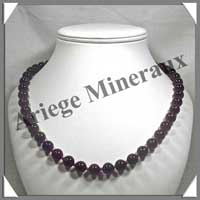AMETHYSTE Fonce - Collier Perles 10 mm - 50 cm - M001